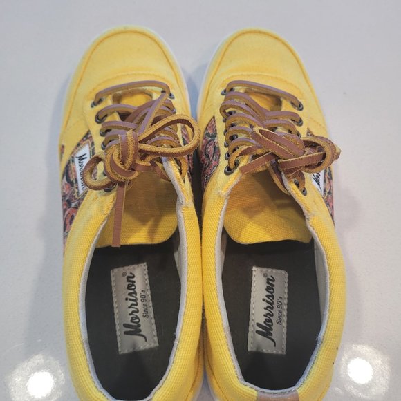 Women's Size 8 Yellow Pattern Morrison Sneakers - Picture 4 of 4